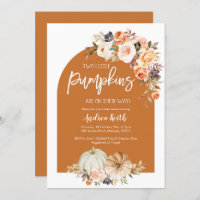 Fall Boho Arch Pumpkin Floral TWINS Babydusche