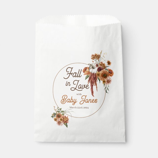 Fall Boho Baby Shower Fevor Bags Geschenktütchen (Vorderseite)