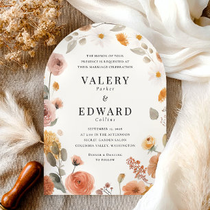 Fall Boho Bloral Wedding Einladung