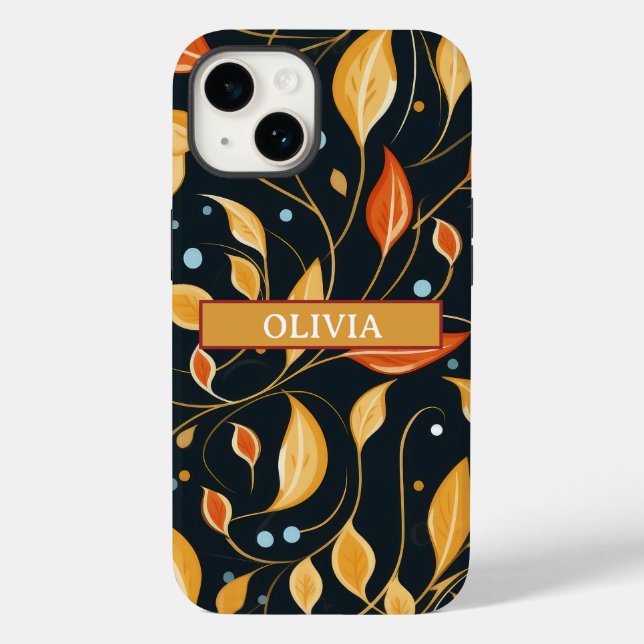 Fall Boho Blowers Black Orange Custom Phone Case (Rückseite)