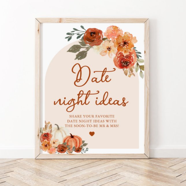 Fall Boho Burnt Orange Pumpkin Date Night Ideas Poster (Von Creator hochgeladen)