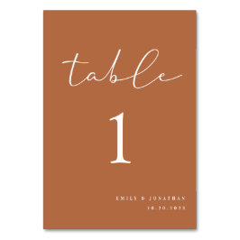 Fall Boho Burnt Orange Wedding Tischnummer