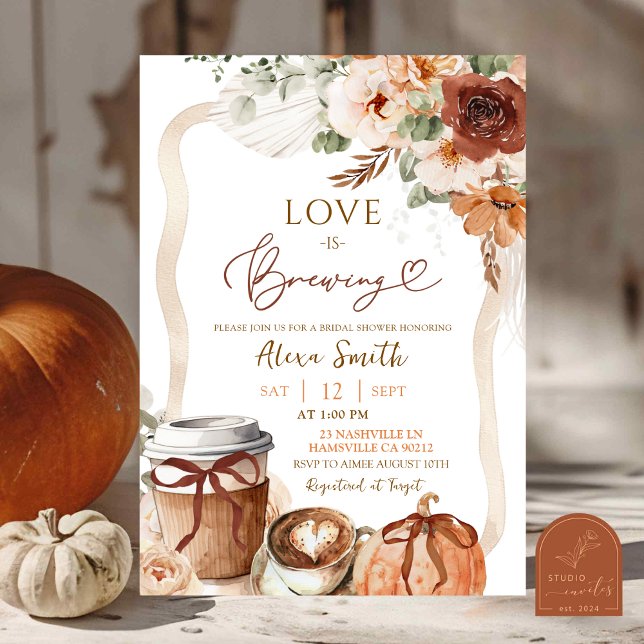 Fall Boho Coquette Pumpkin Teezeremonie Party Brau Einladung (Von Creator hochgeladen)