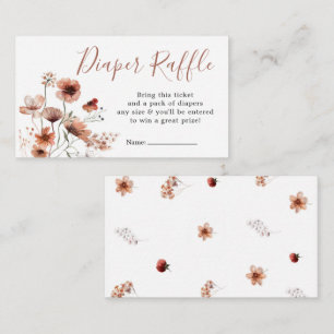 Fall Boho Diaper Raffle Card Begleitkarte