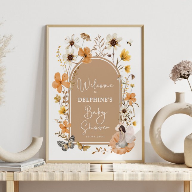 Fall Boho Fairy Wildblume Babydusche Willkommen Poster (Von Creator hochgeladen)