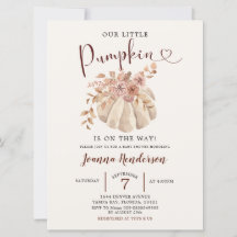 Fall Boho Floral White Pumpkin ist auf dem Weg Bab