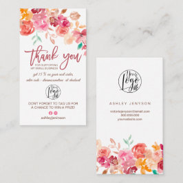 Fall boho florale Wasserfarbe Logo Bestellung Viel Visitenkarte