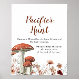 Fall Boho Mushroom Blumengestühl Schnuller Paradie Poster