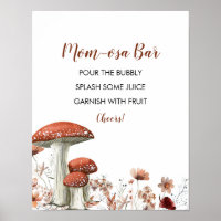 Fall Boho Mushroom Floral Baby Dusche Mama-osa Bar
