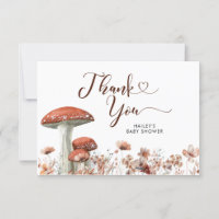 Fall Boho Mushroom Floral Danke Karte