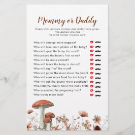 Fall Boho Mushroom Floral Mommy oder Daddy Games