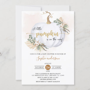 Fall Boho Pampas Grass Little Pumpkin Baby Dusche Einladung