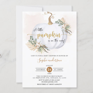 Fall Boho Pampas Grass Little Pumpkin Baby Dusche Einladung