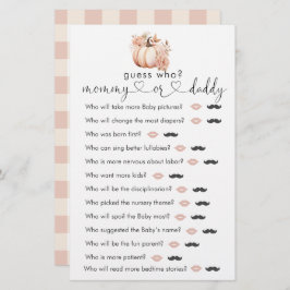 Fall Boho Pumpkin Baby Dusche "raten Sie, wer" Spi