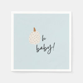 Fall Boho Pumpkin Oh Baby Shower Napkin Serviette