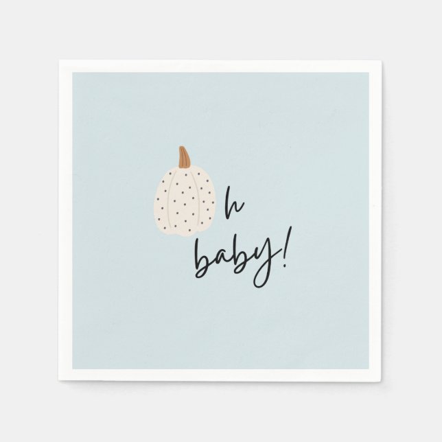 Fall Boho Pumpkin Oh Baby Shower Napkin Serviette (Vorderseite)