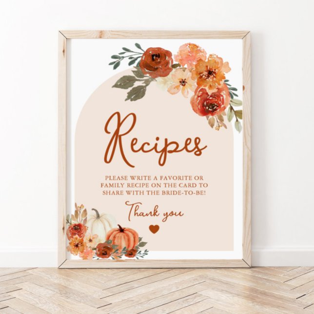 Fall Boho Terracotta Pumpkin Brautparty Rezepte Poster (Von Creator hochgeladen)