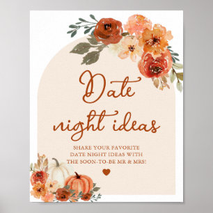 Fall Boho Terracotta Pumpkin Date Night Idea signi Poster
