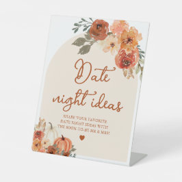 Fall Boho Terracotta Pumpkin Date Night Idea signi Sockelschild