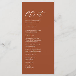 Fall Boho Terracotta Wedding Menükarte