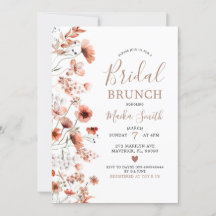 Fall Boho Widlflower Bridal Brunch Einladung