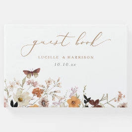 Fall Boho Wild Blume Hochzeit Gästebuch