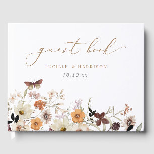 Fall Boho Wild Blume Hochzeit Gästebuch