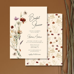 Fall Boho Wildblume Brautparty Einladung