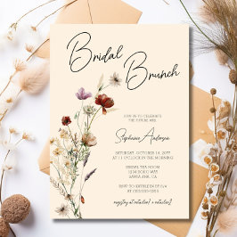 Fall Boho Wildblume Bridal Brunch Einladung