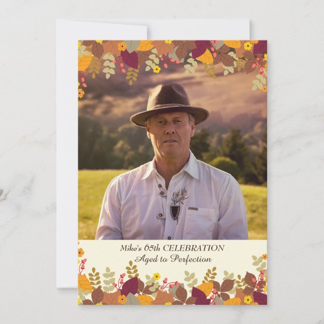 Fall Borders Foto Einladung (Vorderseite)