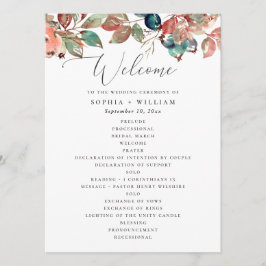 Fall Botanical Wedding | Watercolor Berry Leaves Programm