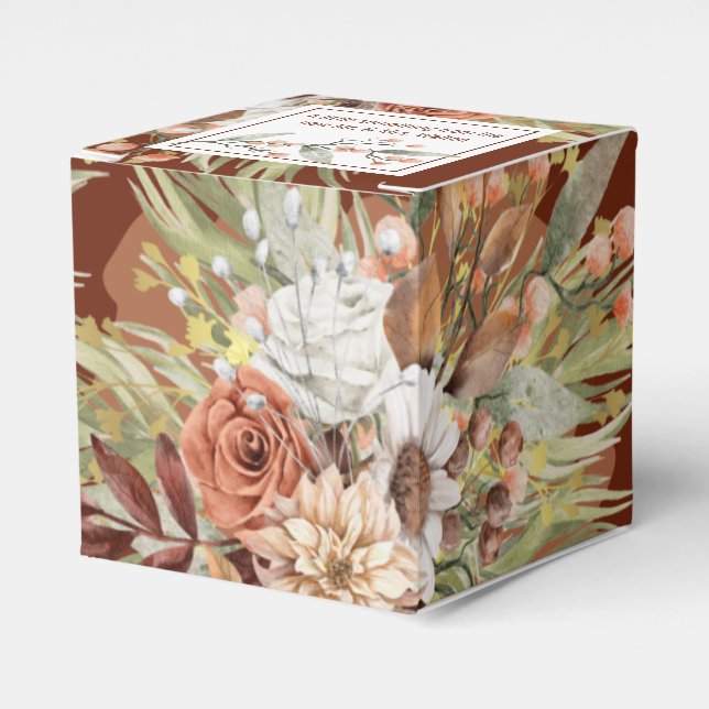 Fall Botanicals Gastgeschenk Hochzeit Box (Rost) Geschenkschachtel (Vorderseite)