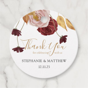 Fall Botanische Dusty Rose Hochzeit Vielen Dank Geschenkanhänger
