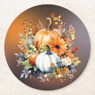 Fall Botanische Pumpkins Papier Untersetzer