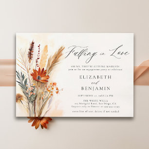 Fall Bouquet Romantische Liebe Chic Engagement Par Einladung