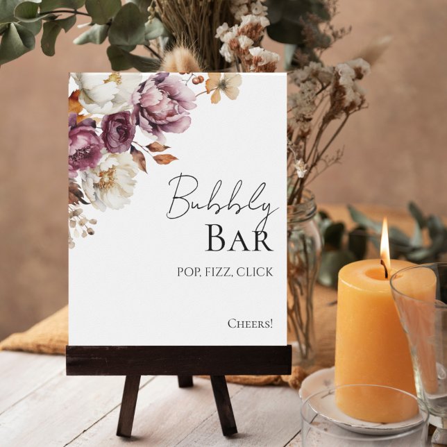 Fall Brautparty Bubbly Bar Pop Fizz Clink Zeichen Poster (Von Creator hochgeladen)