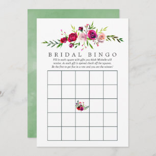 Fall Brautparty Floral Bingo Einladung