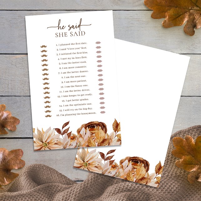 Fall Brautparty Game (Fall Bridal Shower Game
)