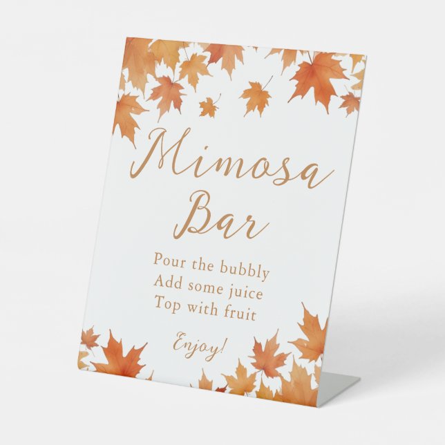 Fall Brautparty Mimosa Bar Sockelschild (Vorderseite)