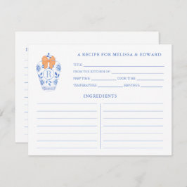 Fall-Brautparty-Monogramm-Rezept-Karte Einladung