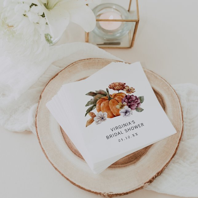 Fall Brautparty Napkins Serviette (Fall In Love Bridal Shower Paper Napkins by Painted Paperie)