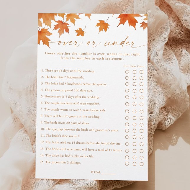 Fall Brautparty Over oder Under Game (Von Creator hochgeladen)