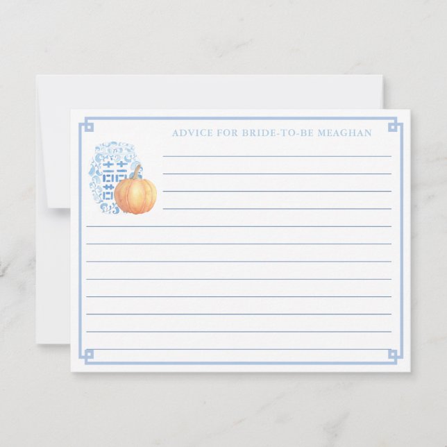 Fall Brautparty Pumpkin-Ratschlag für die Bride Ca Einladung (Vorderseite)