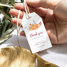 Fall Brautparty Pumpkin-Skript Vielen Dank Geschenkanhänger