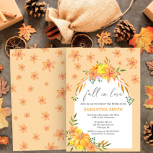 Fall Brautparty Pumpkin und Blume Arch Einladung