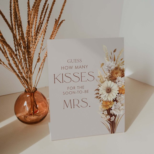 Fall Brautparty raten, wie viele Küsse Sockelschild (Von Creator hochgeladen)