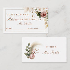 Fall Brautparty Ratet die Kisses Game Card Begleitkarte