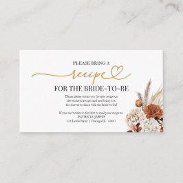 Fall-Brautparty-Rezept-Anfrage Encl Begleitkarte