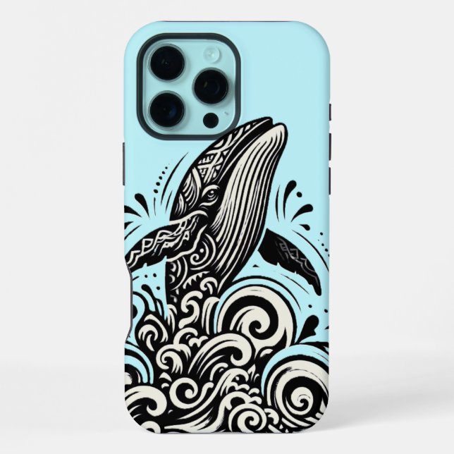 Fall Breach Whale iPhone Hülle (Rückseite)