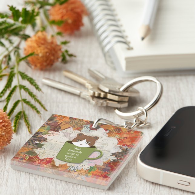 Fall Break Cat Schlüsselanhänger (Vorderseite rechts)